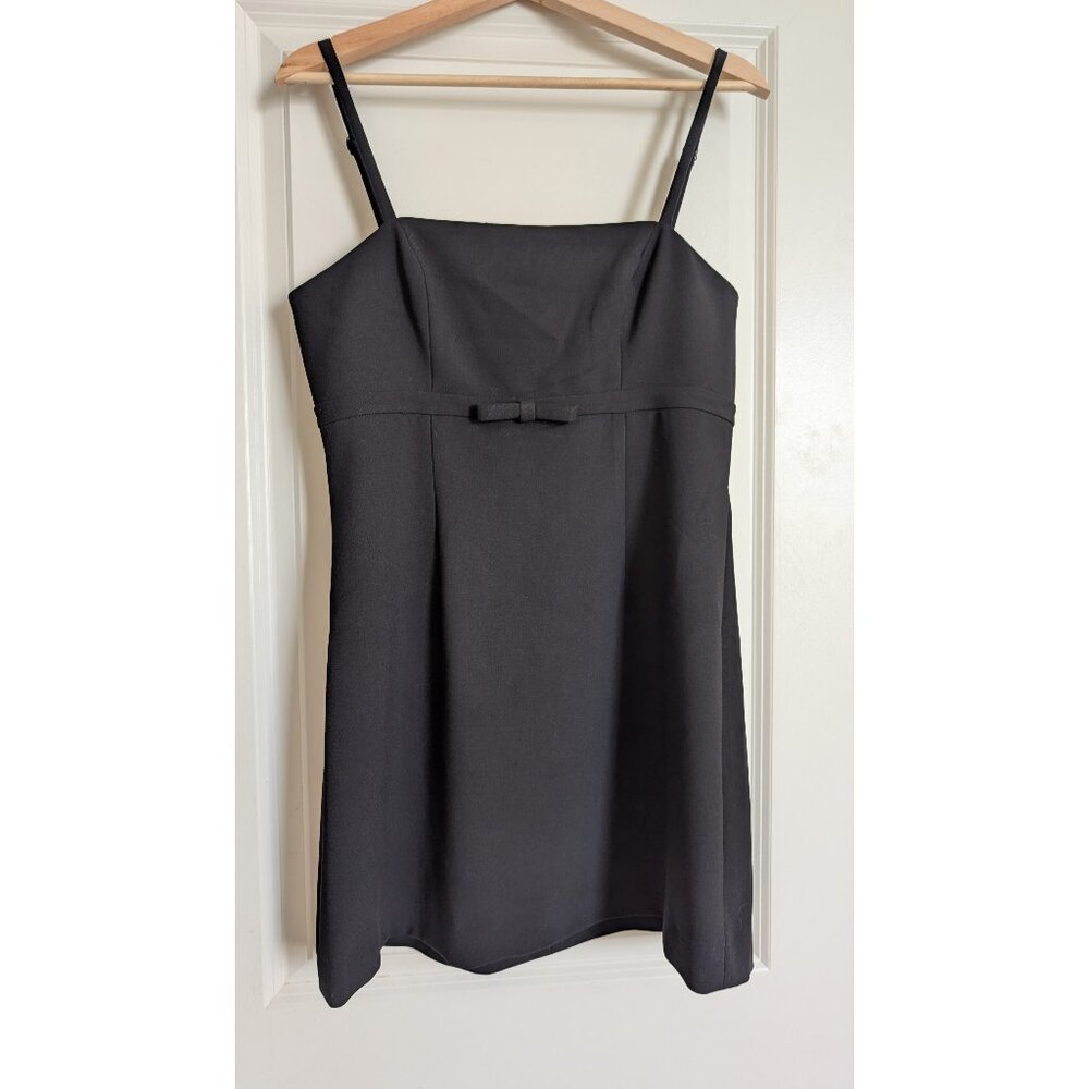 French Connection Whisper Ruth Bow Black Mini Dress